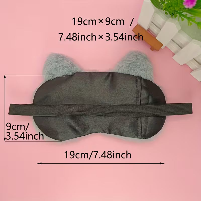 Sevimli Pembe Kedi Pelüş Uyku Bandı