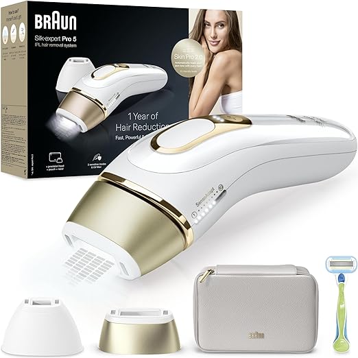 Braun IPL Silk·expert Pro 5, Evde Tüy Alma, Çanta, Venus Tıraş Makinesi, 2 Başlık ile, PL5152