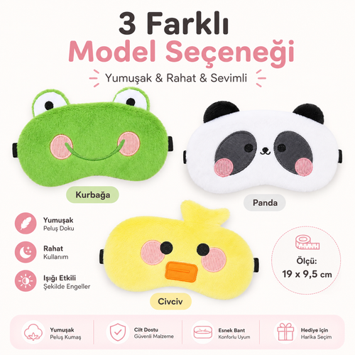 Panda Peluş Göz Bandı