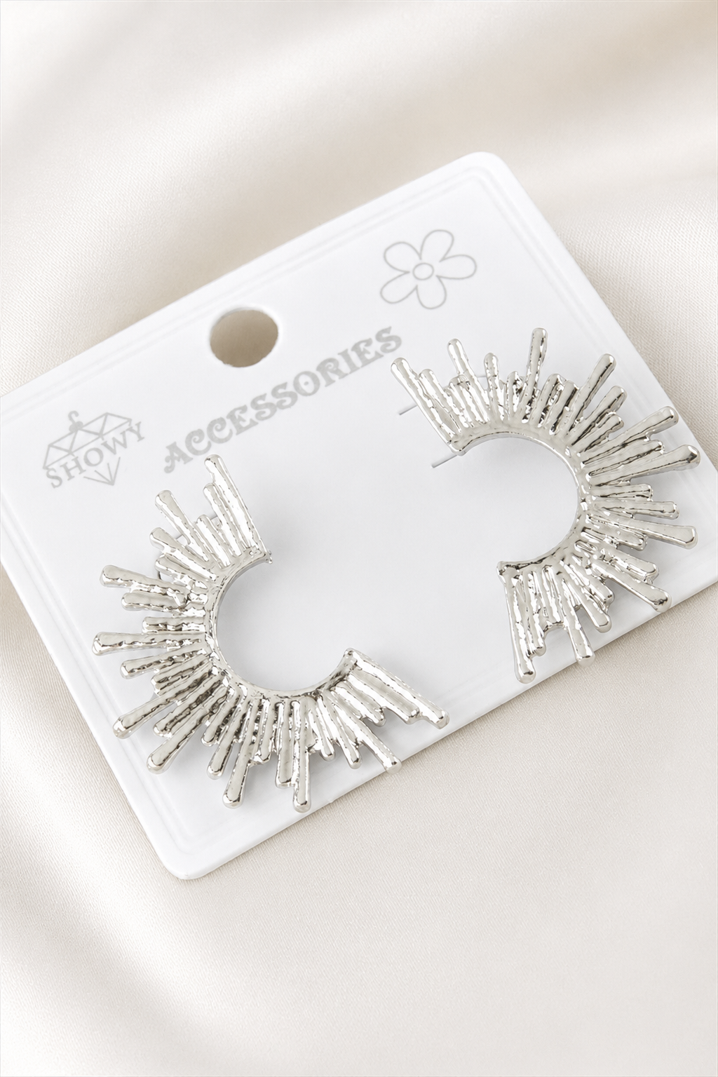 Radyan Işıltı Metal Küpe - Silver