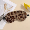 Leopar Desenli Pelüş Uyku Bandı