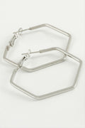 Geometrik Beşgen Silver Halka Küpe 5,5 cm