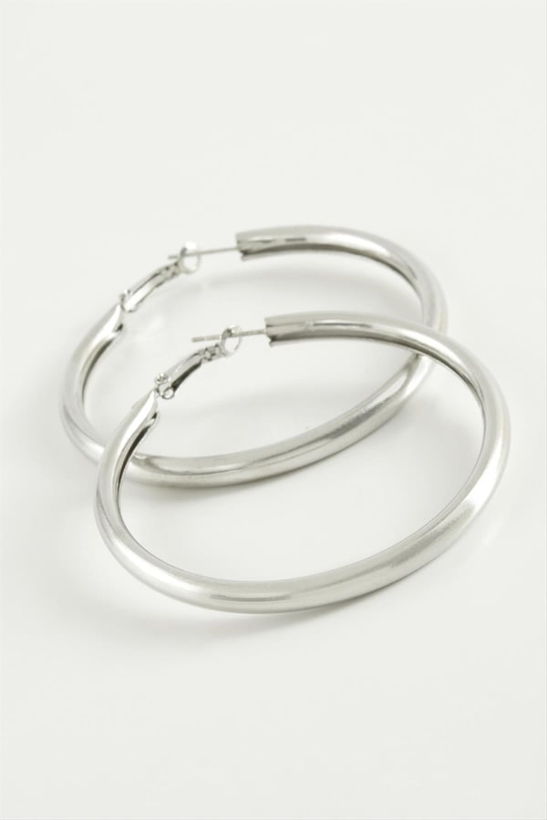 Boru Halka Küpe Silver 3,5 cm