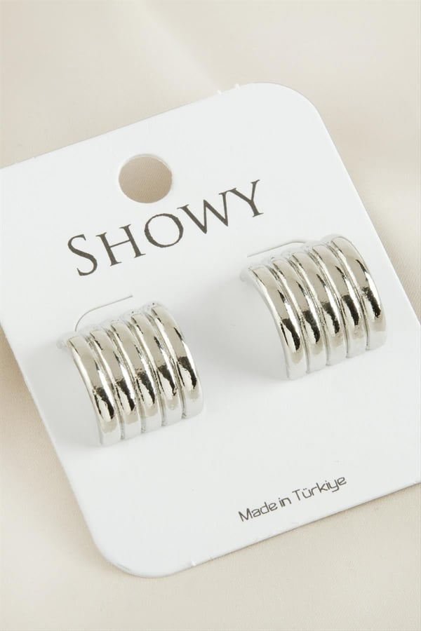 Boru Yeni Sezon Metal Küpe - Silver