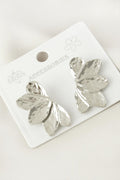 Yaprak Yelpaze Metal Küpe - Silver