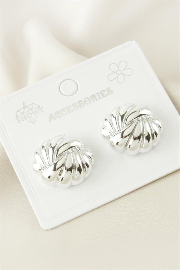 Floral Silver Petal Küpe