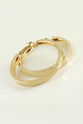 Gold Renk Kare Profil Kalın Halka Küpe (4,5 cm)