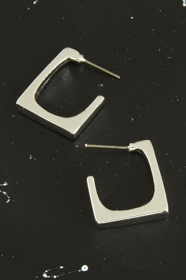 Kare Yeni Sezon Metal Küpe - Silver