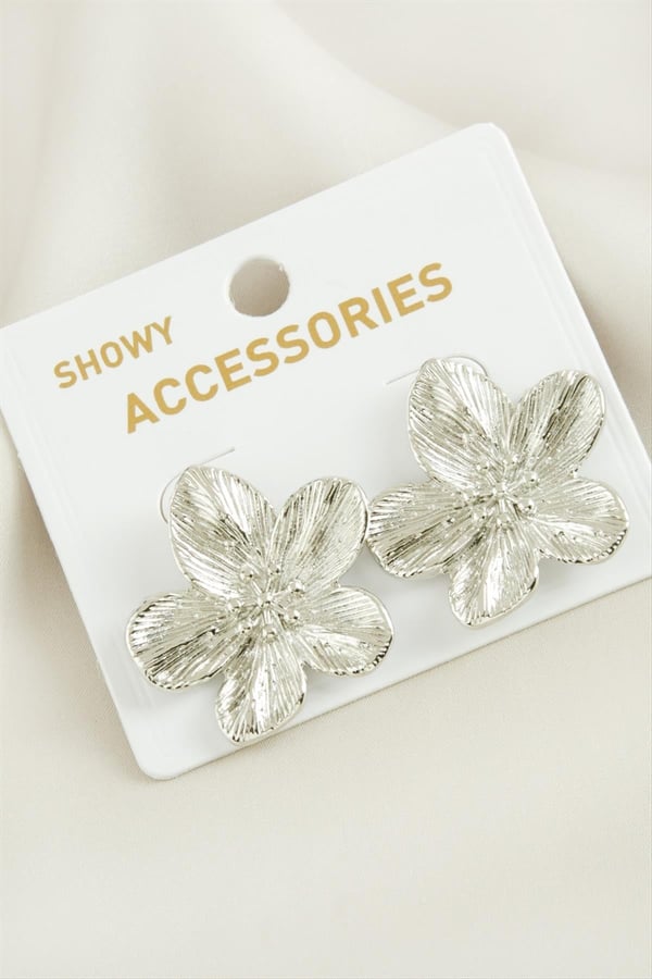 Bloom Silver Stud Küpe