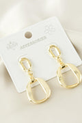 Duo Oval Zincir Küpe Gold