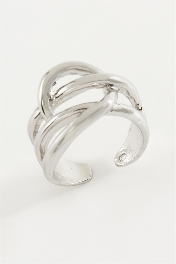 Oval Metal Yüzük - Silver
