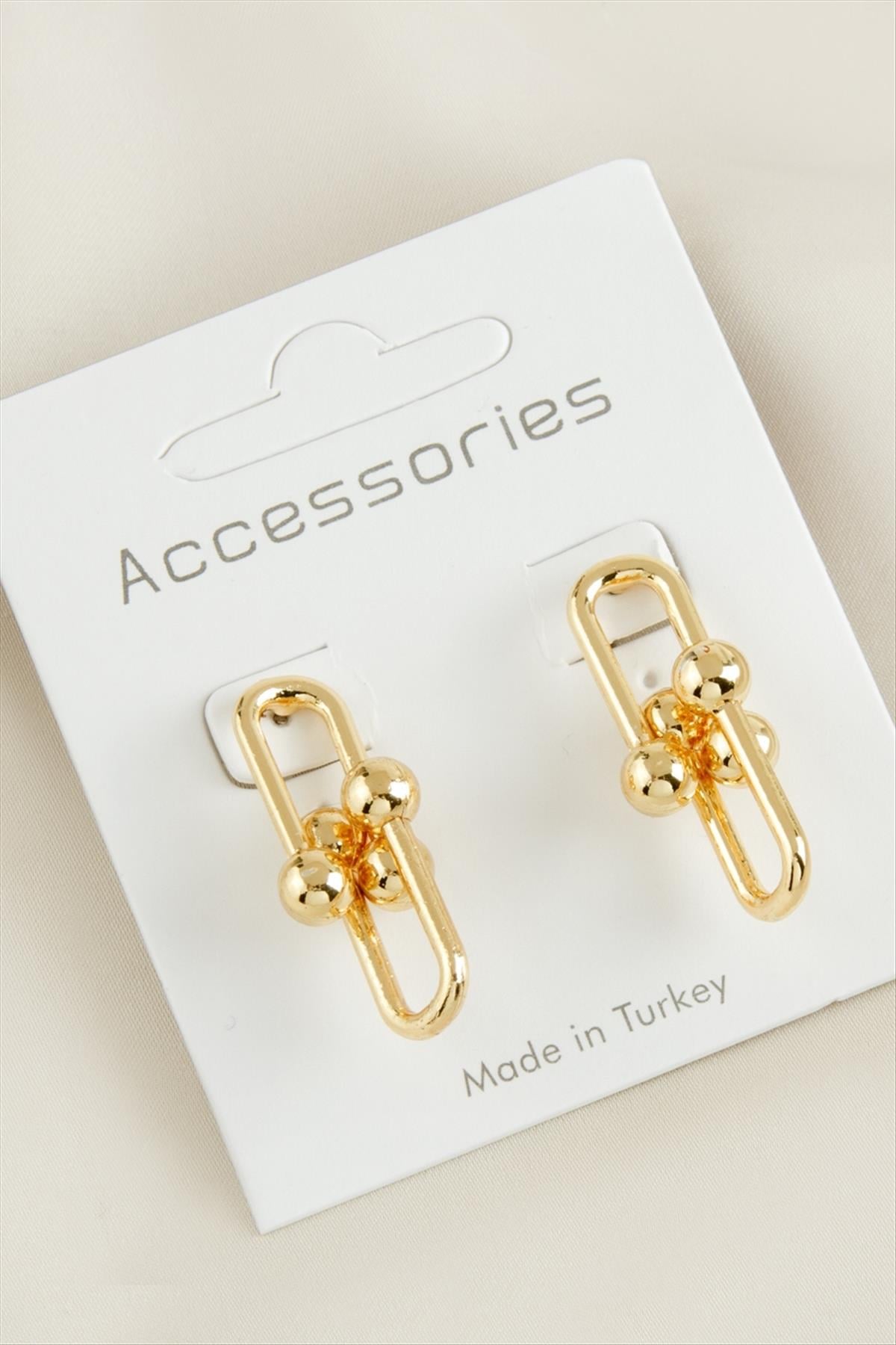 Sphere Link Modern Küpe - Gold